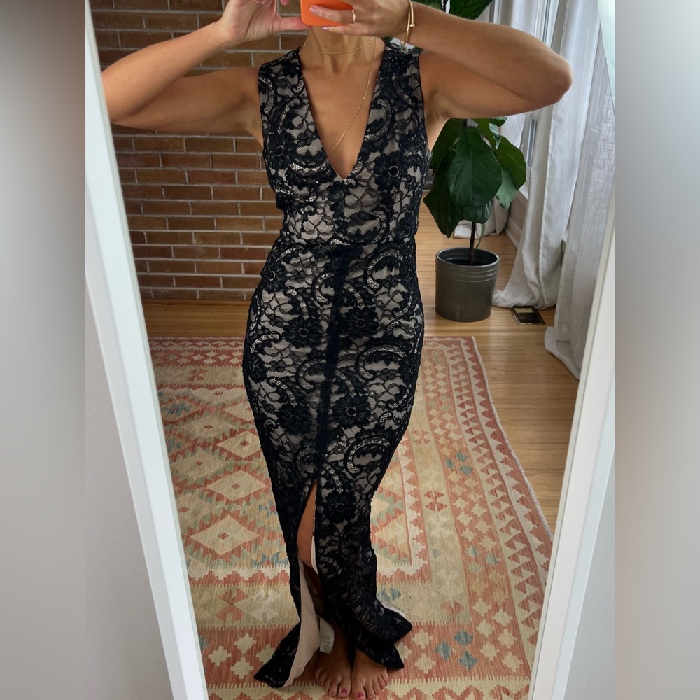 ALICE & OLIVIA - formal, long embroidered dress.
